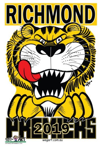 2019 Richmond Tigers WEG Prem Poster